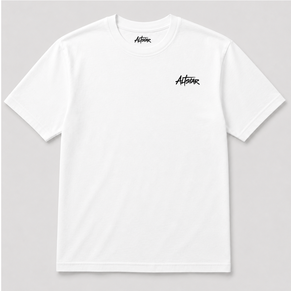 White Altstar crewneck T-shirt with small chest logo